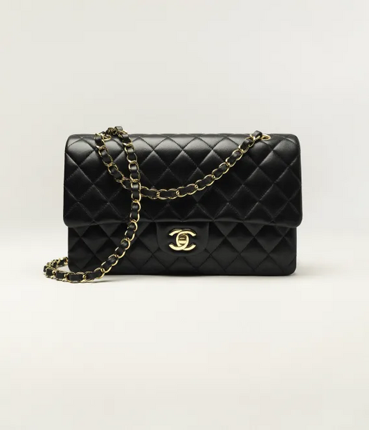 CHANEL-CLASSIC 11.12 HANDBAG BLACK 6.1 x 10 x 2.6 in (cm)