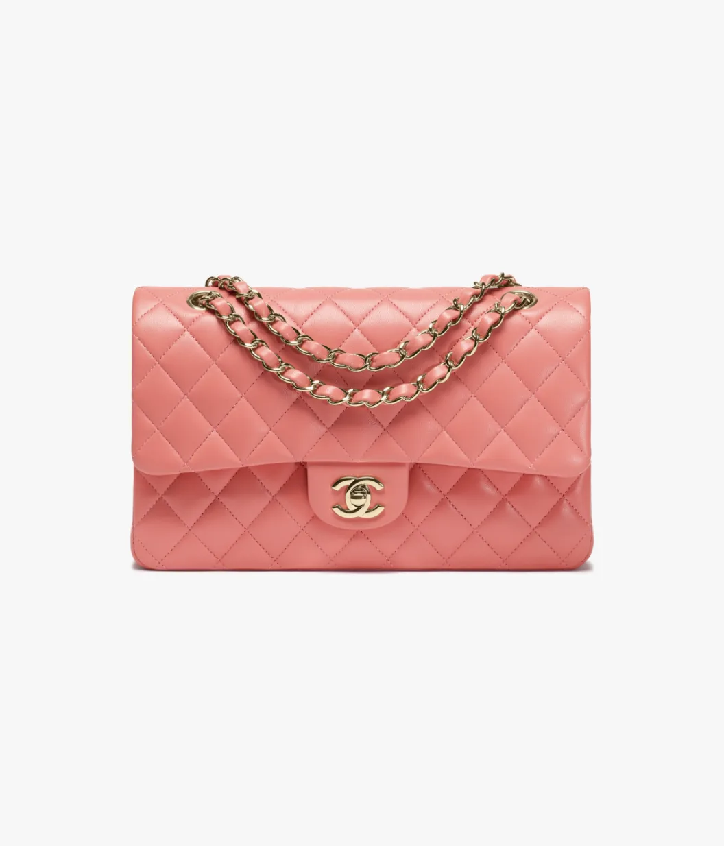 CHANEL-CLASSIC 11.12 HANDBAG CORAL 6.1 x 10 x 2.6 in (cm)