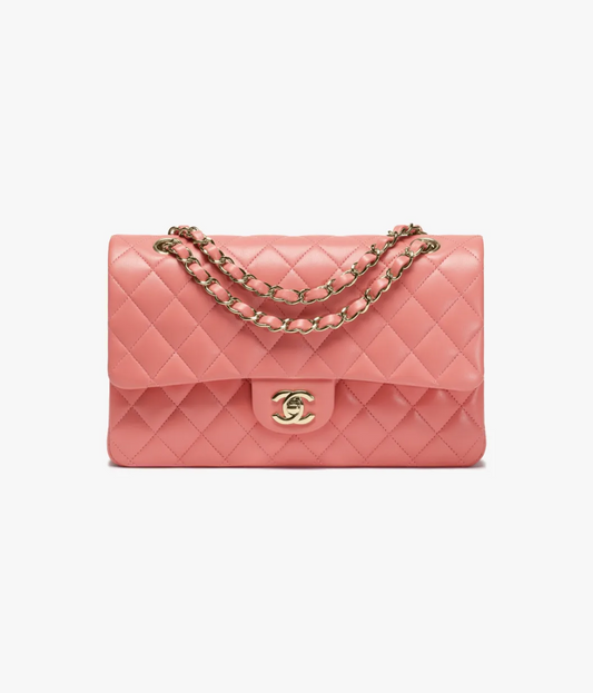 CHANEL-CLASSIC 11.12 HANDBAG CORAL 6.1 x 10 x 2.6 in (cm)