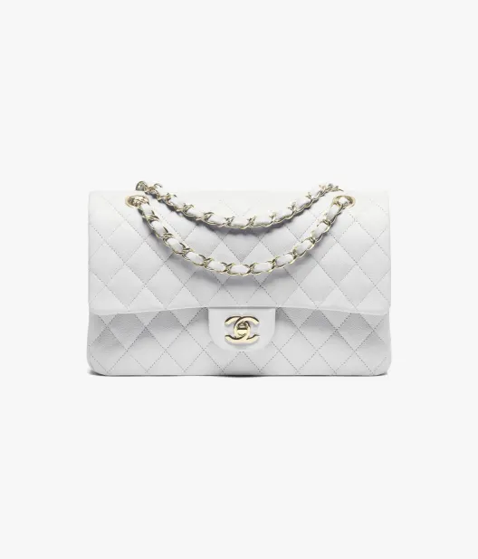 CHANEL-CLASSIC 11.12 HANDBAG LIGHT GRAY 6.1 x 10 x 2.6 in (cm)