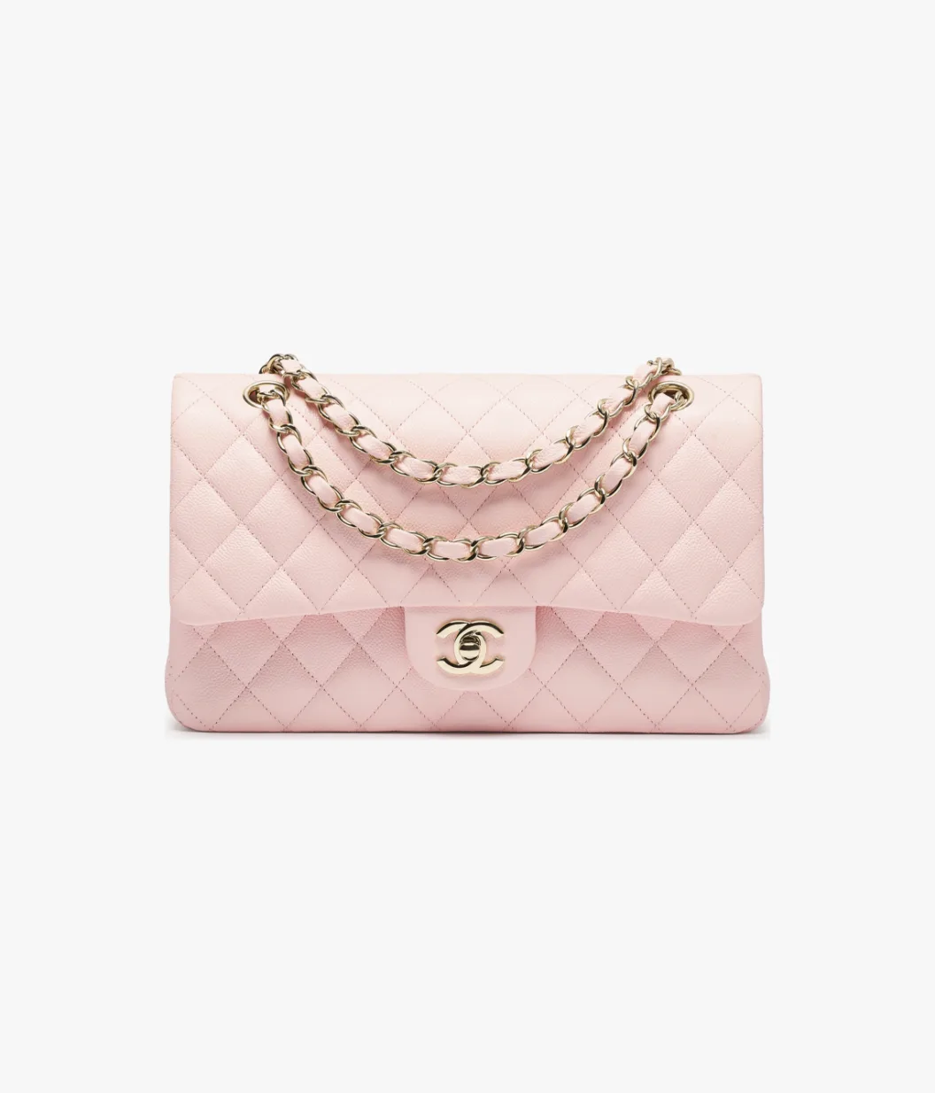 CHANEL-CLASSIC 11.12 HANDBAG LIGHT PINK 6.1 x 10 x 2.6 in (cm)