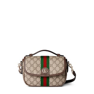 GUCCI-OPHIDIA SMALL TOP HANDLE BAG 7.9"W x 6.3"H x 2"D